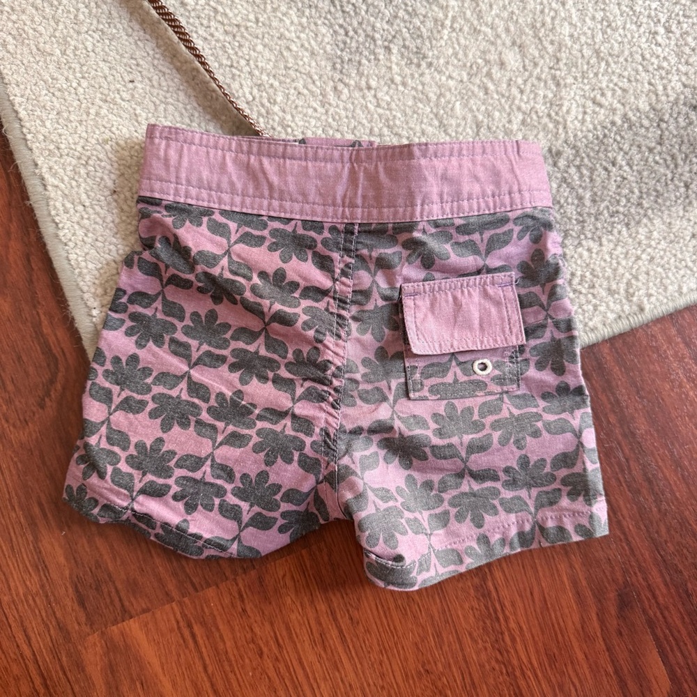 Charming Floral Kids Shorts in purple and Gray